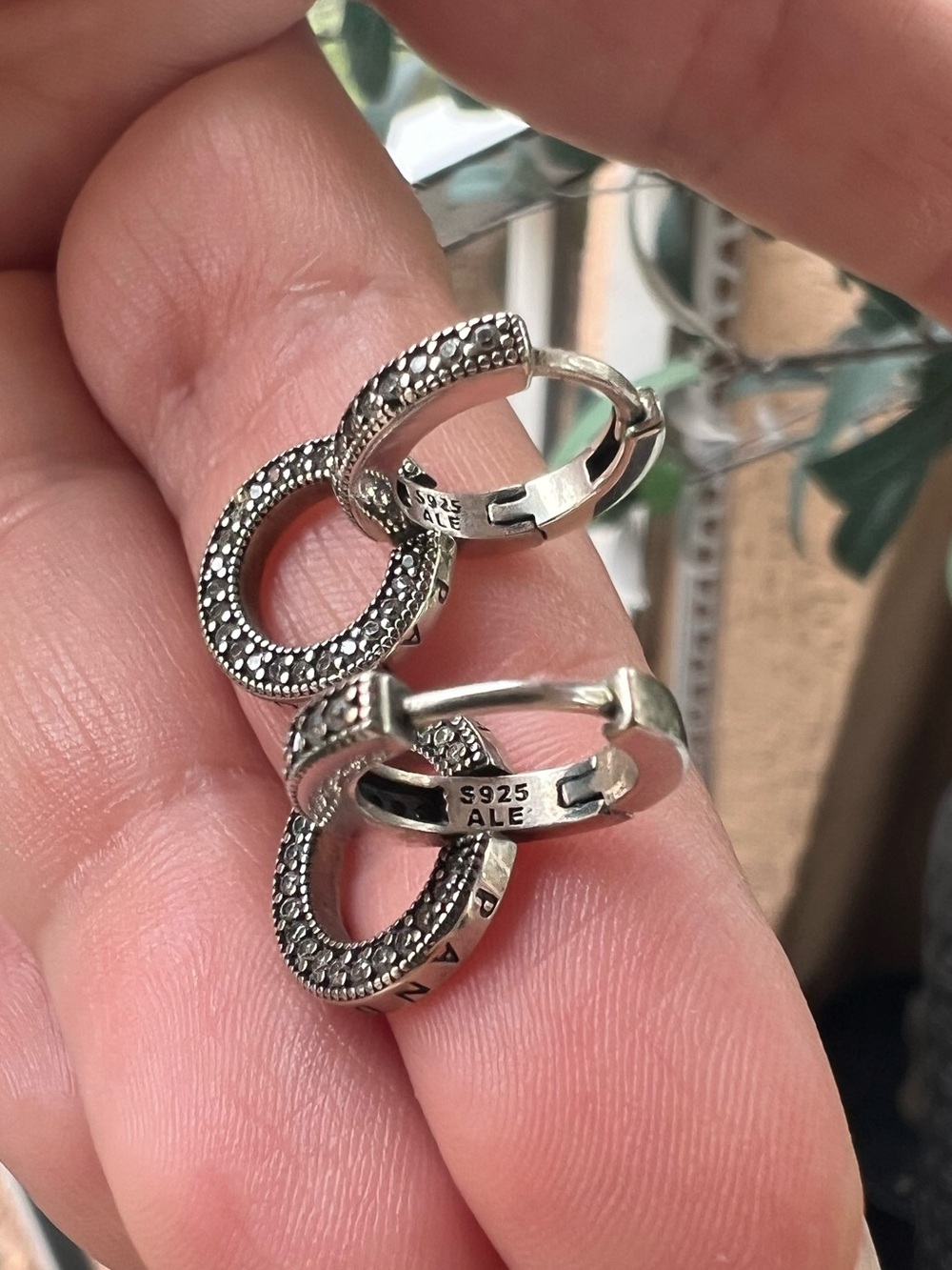 Sparkling Double Hoop Earrings - Picture 8 of 12